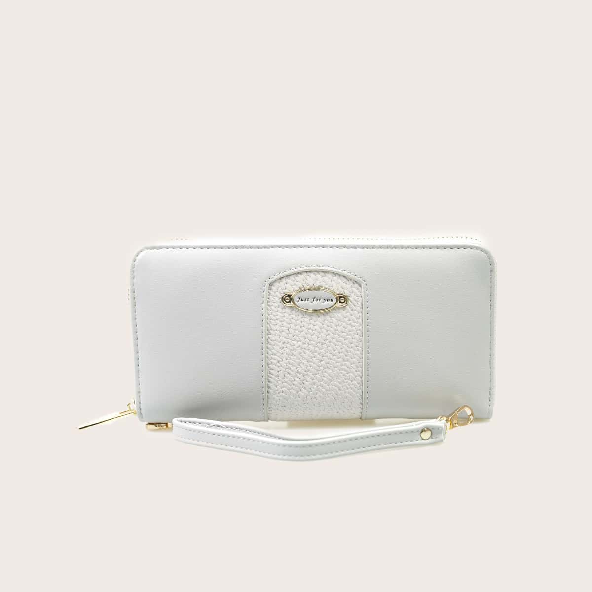 

Letter Detail Purse With Wristlet, White