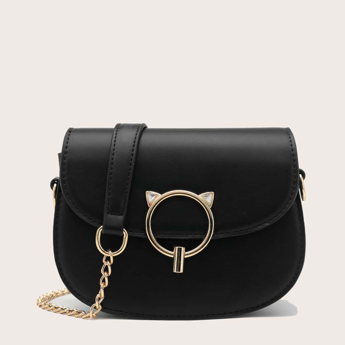 

Metal Lock Saddle Bag, Black