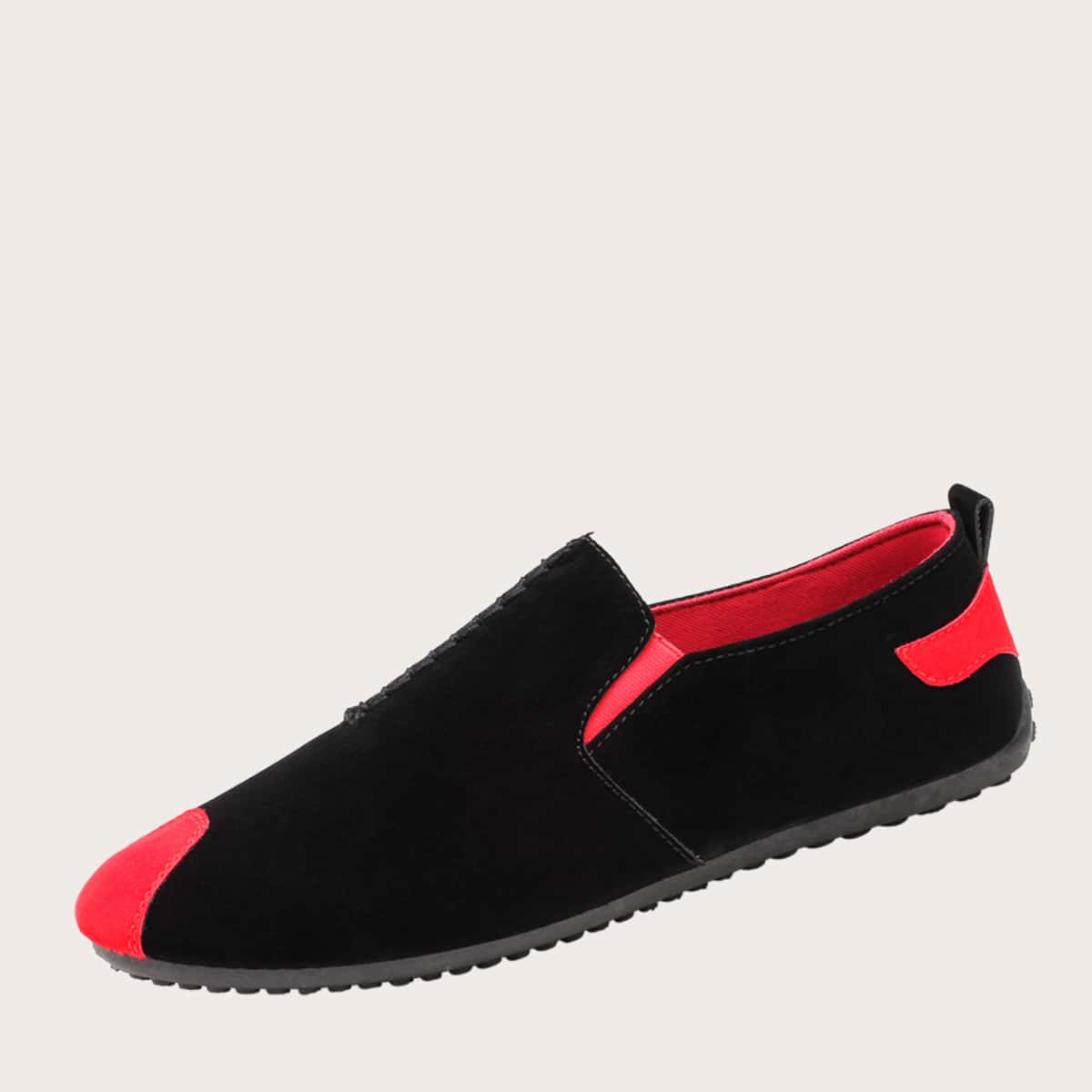 

Guys Stitch Detail Slip On Loafers, Black