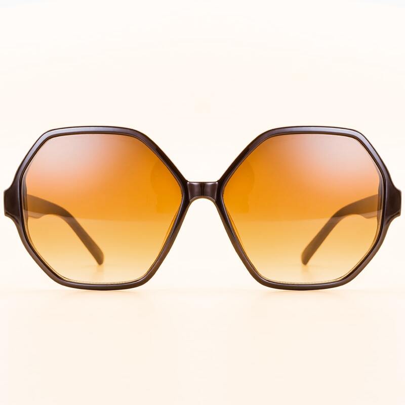 

Hexagon Shaped Sunglasses, Brown