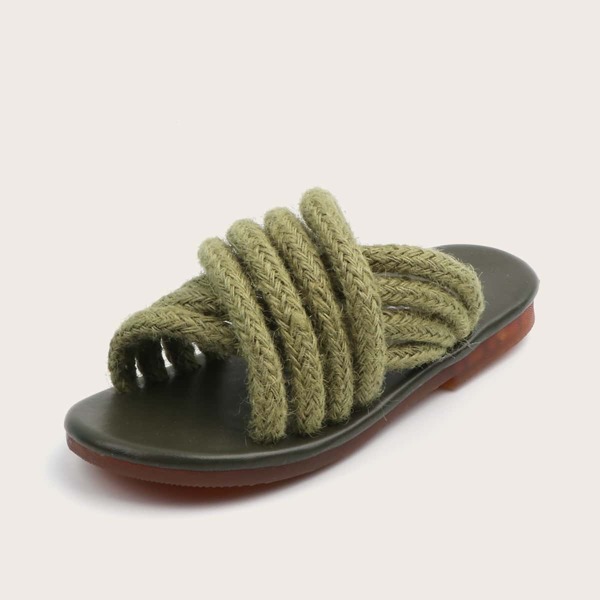 

Toddler Girls Cross Strap Sliders, Green