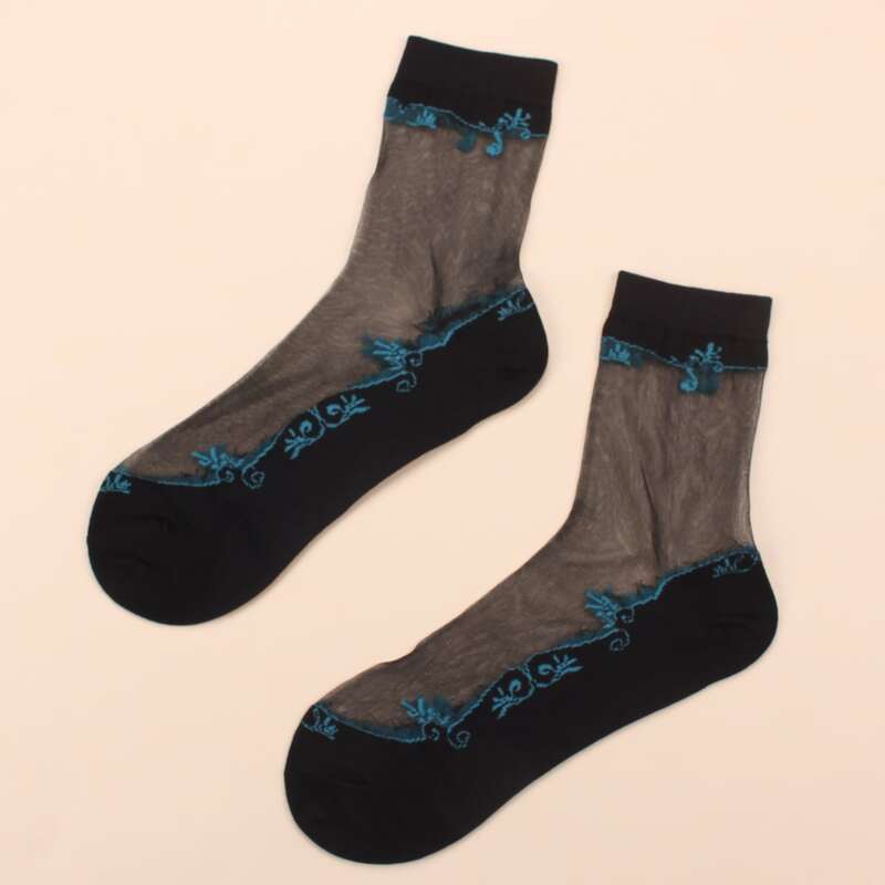 

Mesh Panel Socks, Black