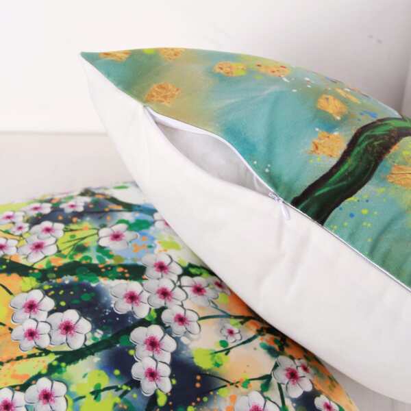 

1pc Plant Print Cushion Cover, Multicolor