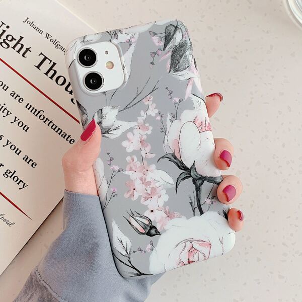 

Floral Pattern iPhone Case, Grey
