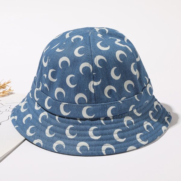 

Шляпа-ведро с рисунком луны, Синий