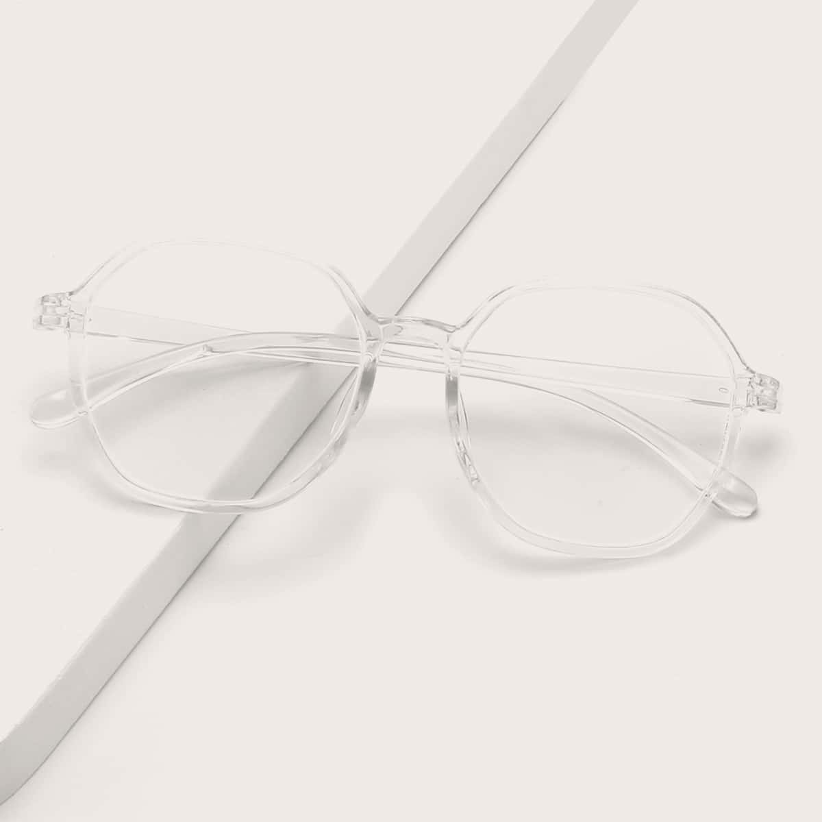 

Clear Frame Glasses, White