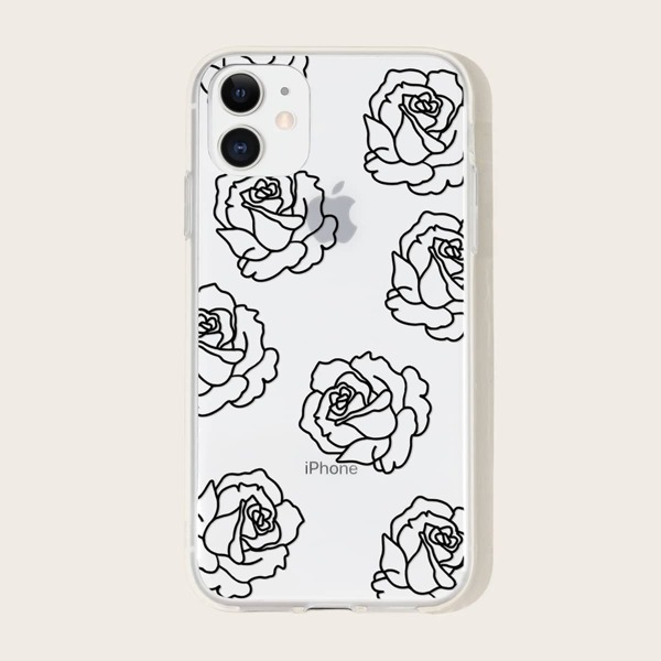 

Чехол для iPhone с принтом Rose, Прозрачный