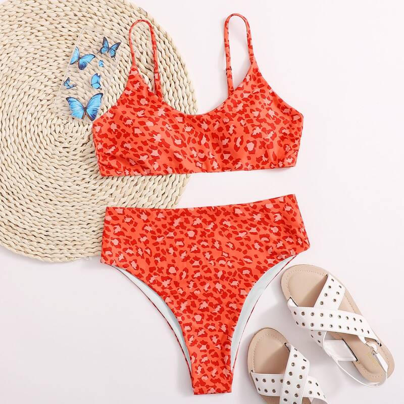 

Leopard Bikini Swimsuit, Orange