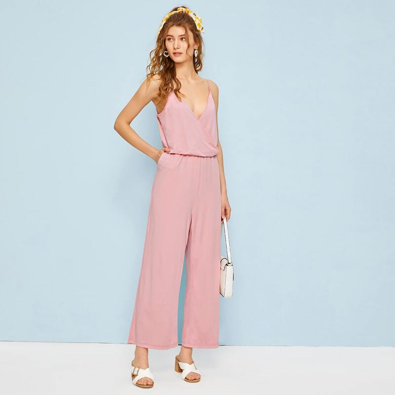 

Pink Wrap Cami Jumpsuit