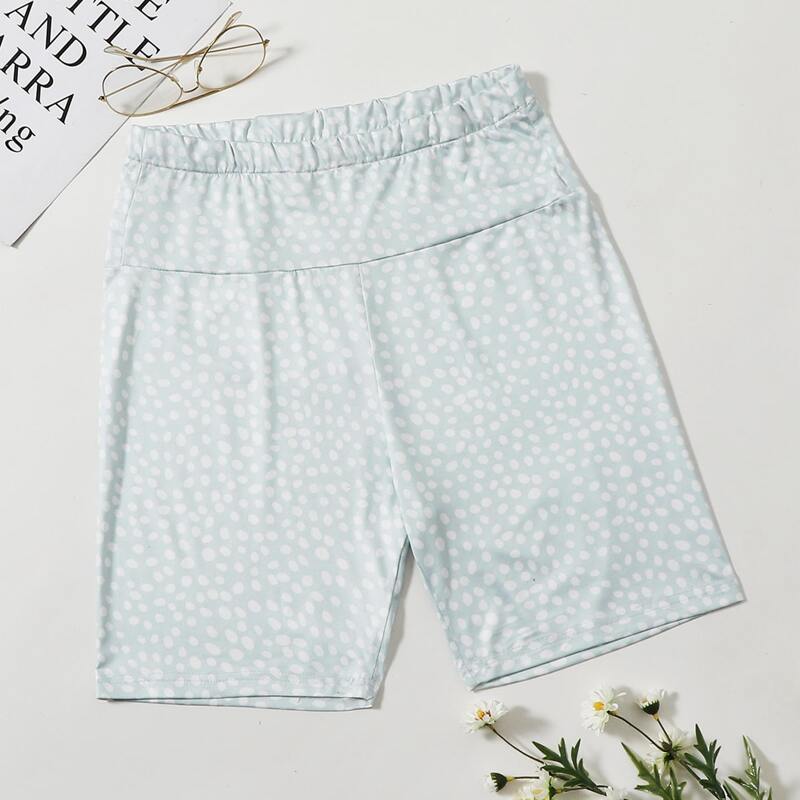 

Graphic Allover Print Biker Shorts, Blue pastel