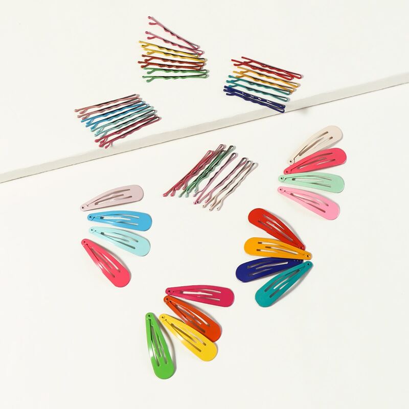 

48pcs Simple Solid Hair Clip, Multicolor