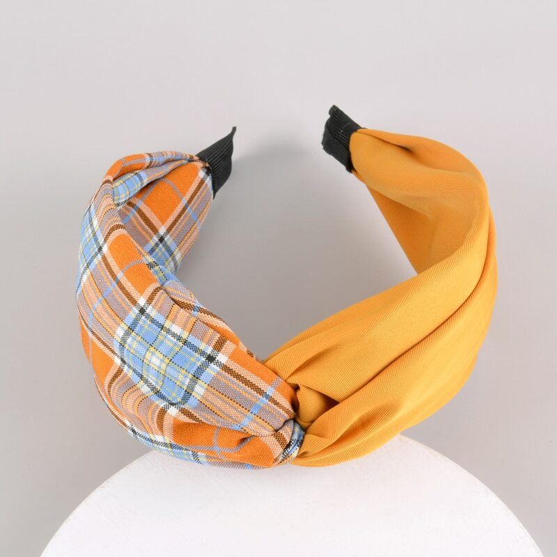

Plaid Panel Hair Hoop, Orange