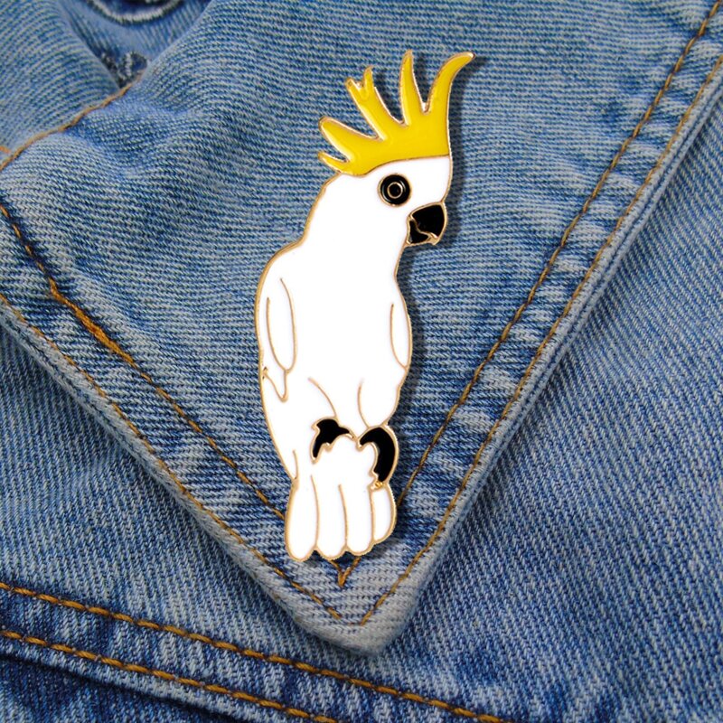

Parrot Shaped Brooch, White
