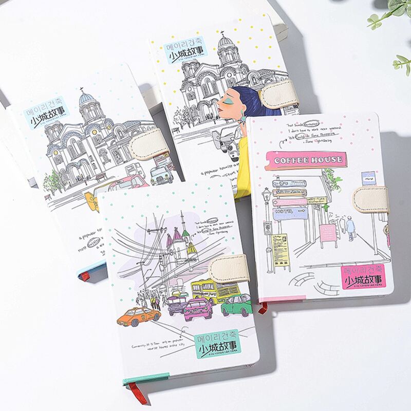

1pc Mixed Pattern Cover Buckle Random Notebook, Multicolor