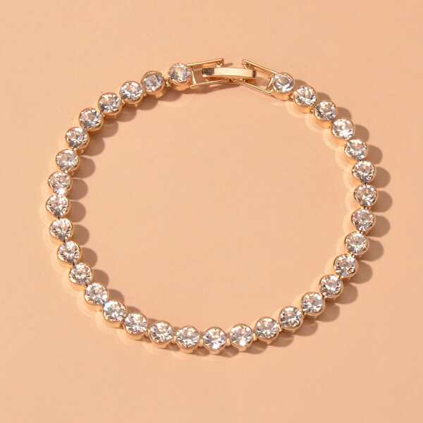 

Rhinestone Decor Bracelet, Gold