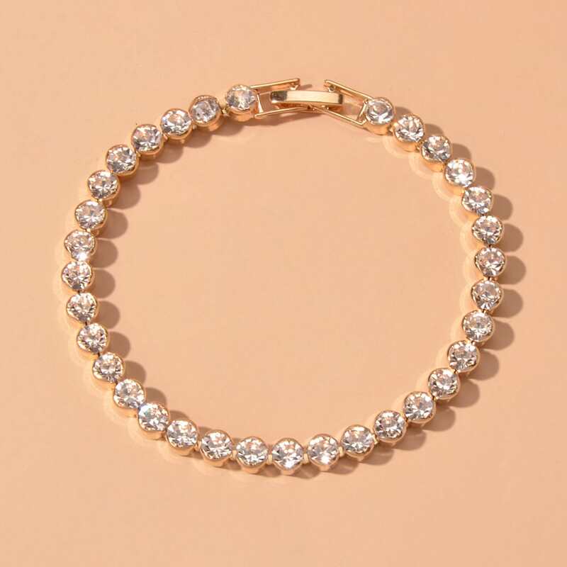 

Rhinestone Decor Bracelet, Gold