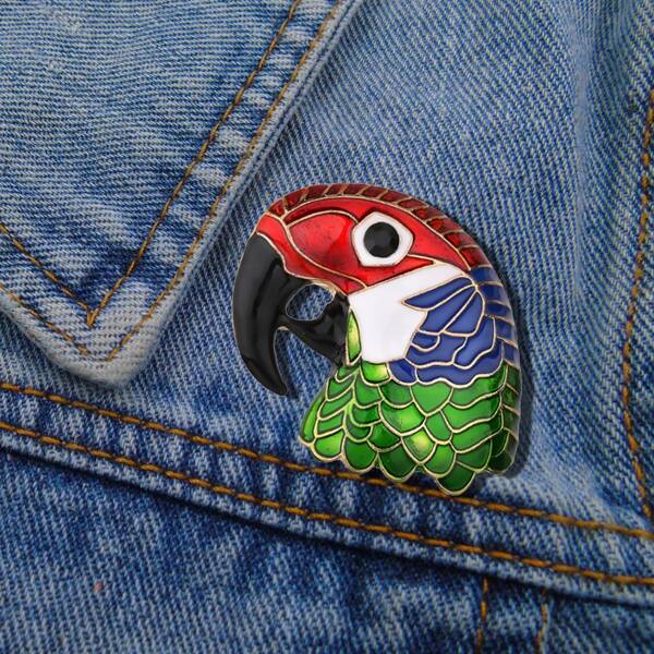 

Parrot Shaped Brooch, Multicolor