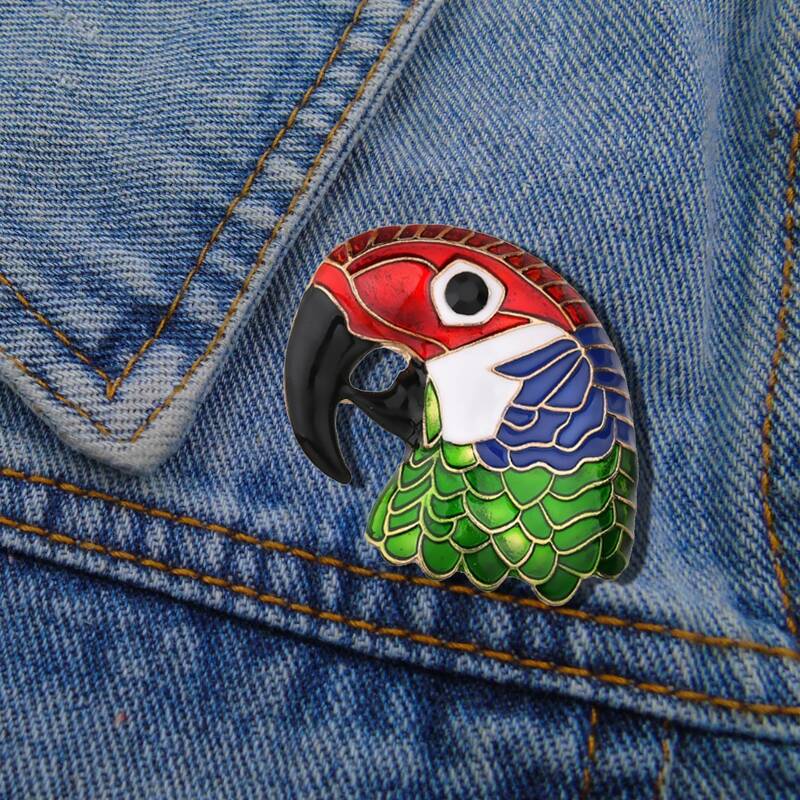 

Parrot Shaped Brooch, Multicolor