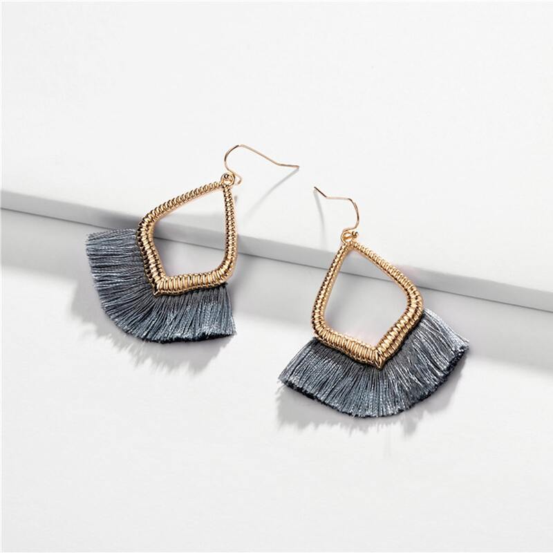 

Tassel Drop Earrings, Blue