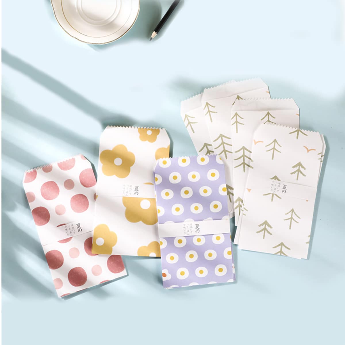 

5pcs Mixed Pattern Random Envelope, Multicolor