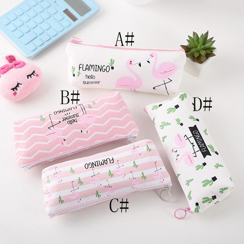 

1pc Flamingo Print Clear Pencil Case, Multicolor