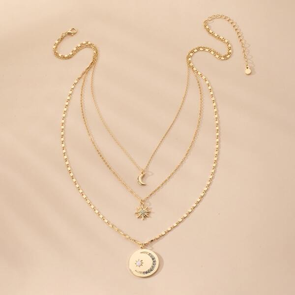 

Moon Layered Necklace, Gold