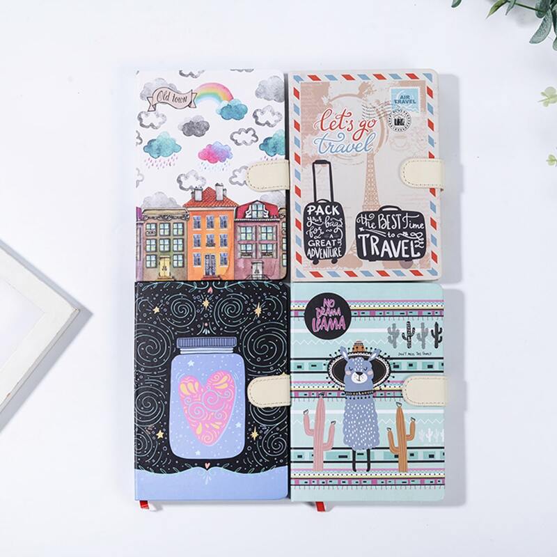

1pc Cartoon Graphic Cover Buckle Random Notebook, Multicolor
