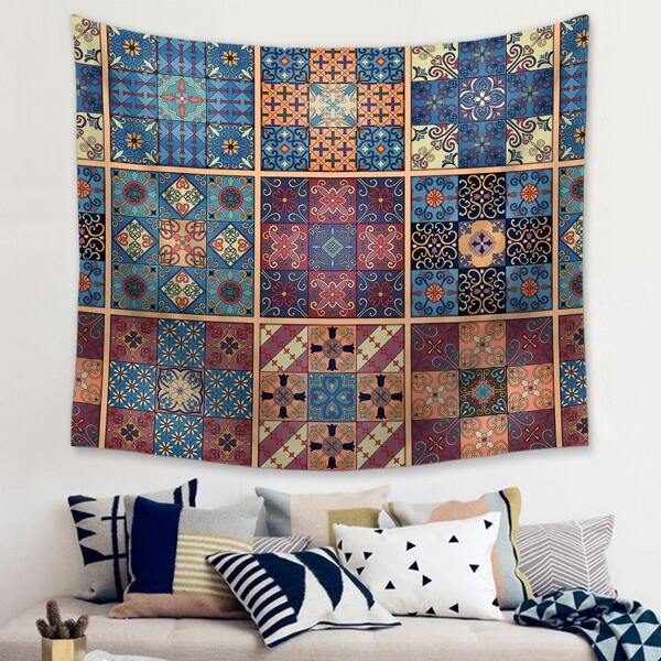 

Vintage Flower Print Tapestry, Multicolor