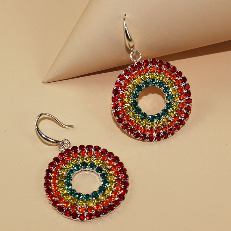 

Rhinestone Drop Earrings, Multicolor