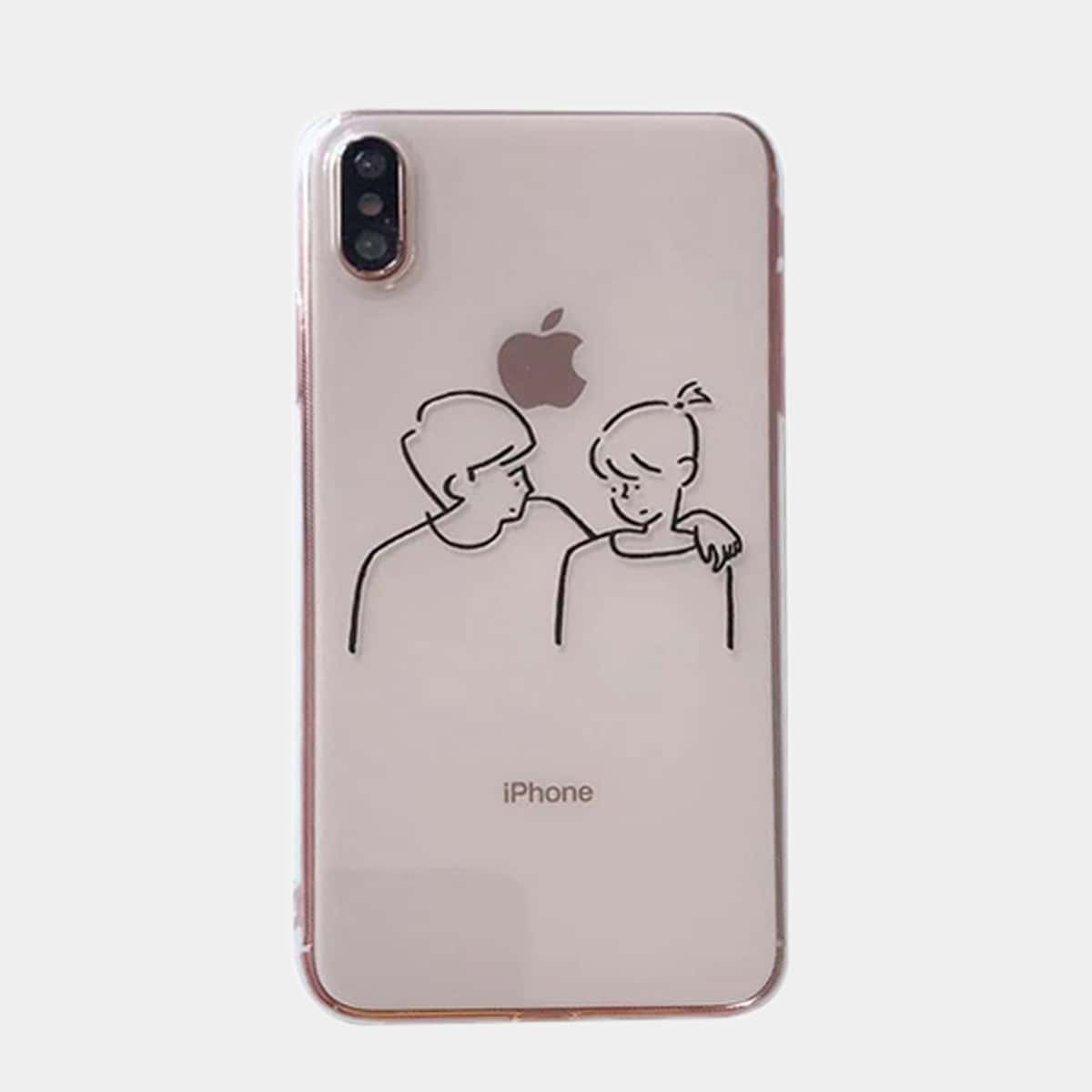 

Cartoon Couple Print iPhone Case