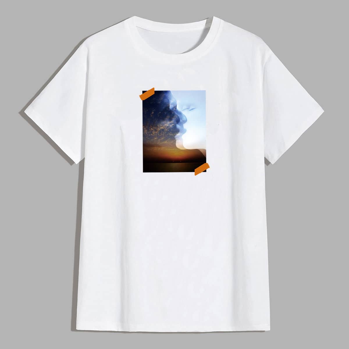 

Guys Abstract Figure Graphic Round Neck Tee, White