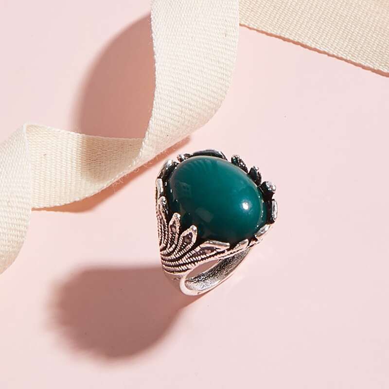 

Guys Gemstone Engrave Ring, Green