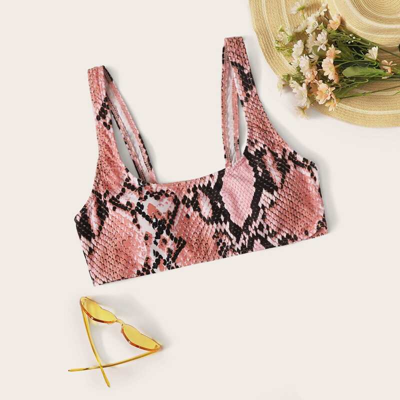 

Snakeskin Bikini Top, Multicolor