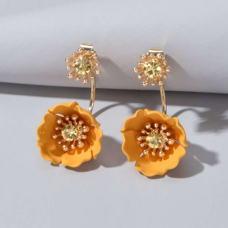 

Flower Decor Earrings Jacket, Yellow