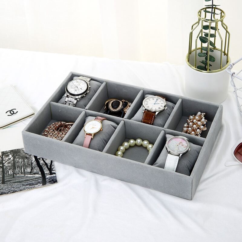 

Multi Grid Watch Storage Box, Grey