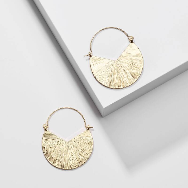 

Textured Hoop Earrings, Gold