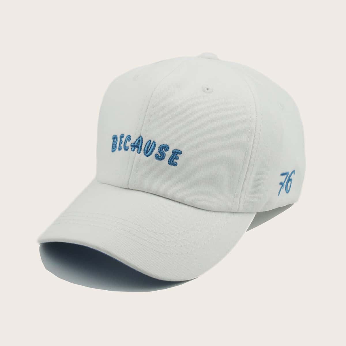 

Letter Embroidered Baseball Cap, White