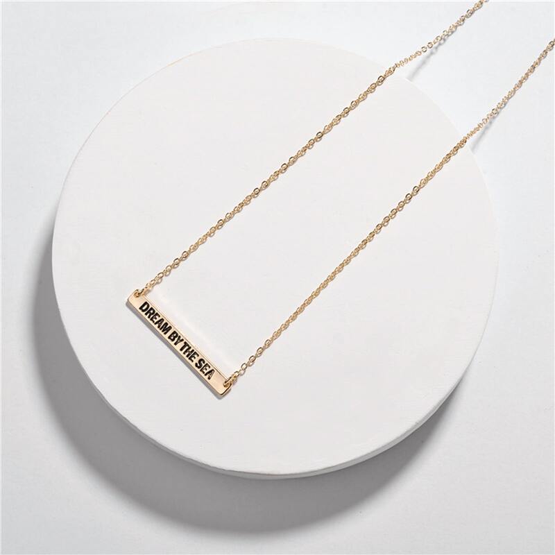 

Bar Charm Necklace, Gold