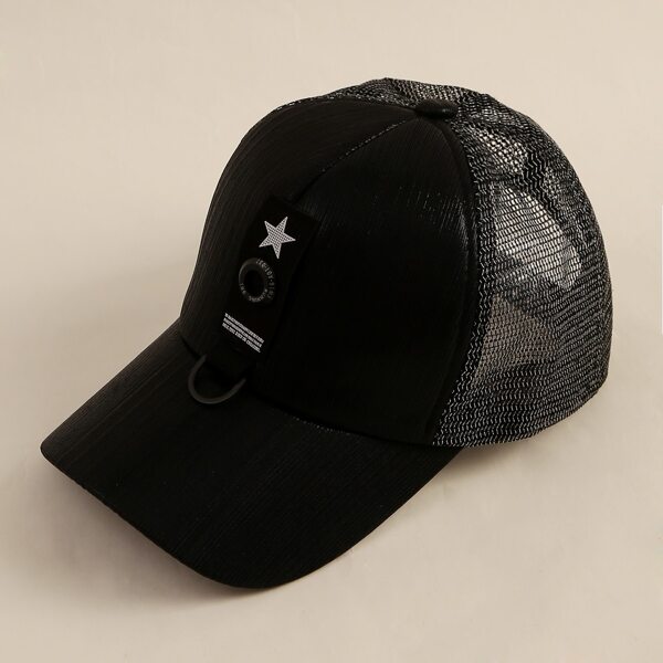 

Star Pattern Baseball Cap, Black
