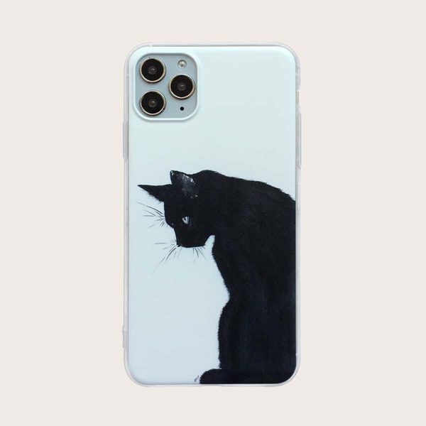 

Чехол для iPhone с принтом Cat, Чёрнобелые