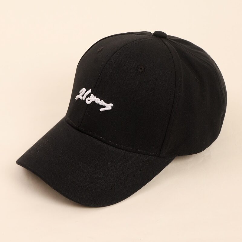 

Letter Embroidered Baseball Cap, Black