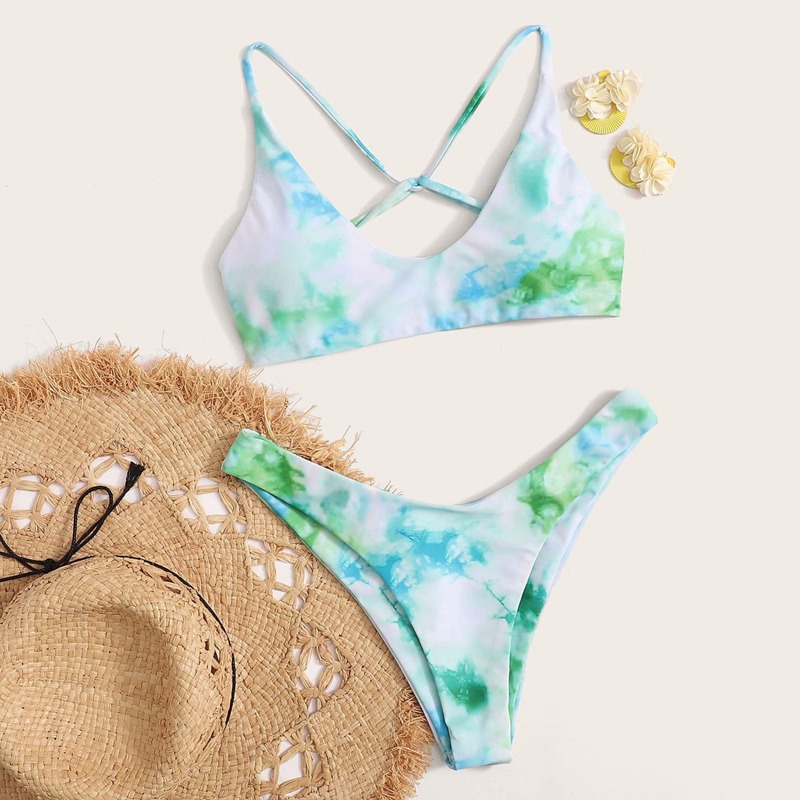

Tie Dye High Cut Bikini Swimsuit, Multicolor