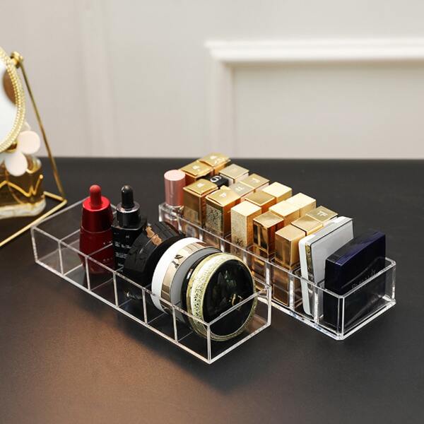 

1pc Cosmetic Clear Storage Box, White