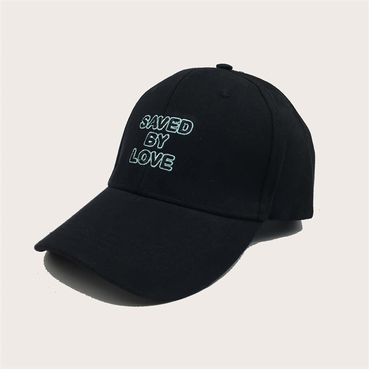 

Letter Embroidered Baseball Cap, Black