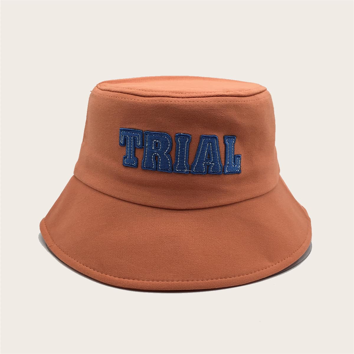 

Letter Embroidered Bucket Hat, Orange
