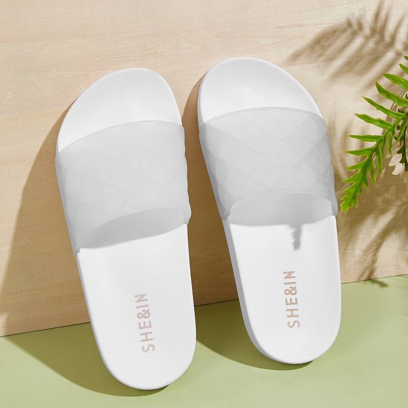 

Minimalist Open Toe Sliders, White