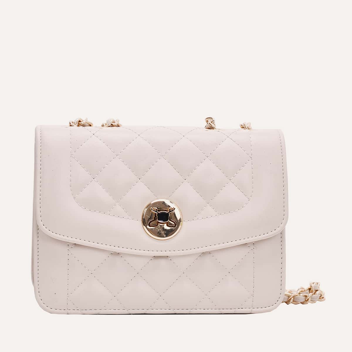 

Quilted Flap Crossbody Bag, White