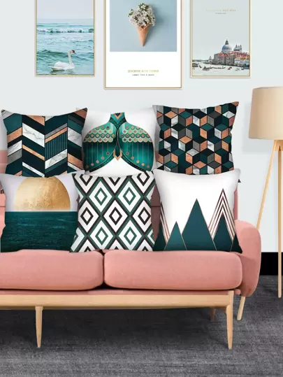 1pc Geometric Print Cushion Cover Without Filler - 100 Mother's Day Gift Ideas
