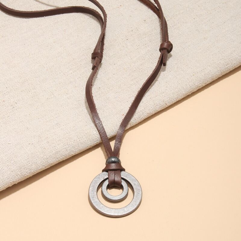 

Guys Ring Charm Necklace, Coffee