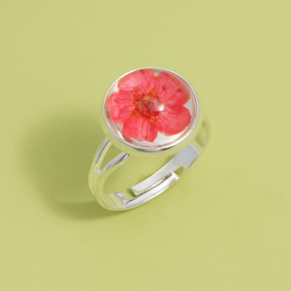 

Girls Flower Decor Ring, Red